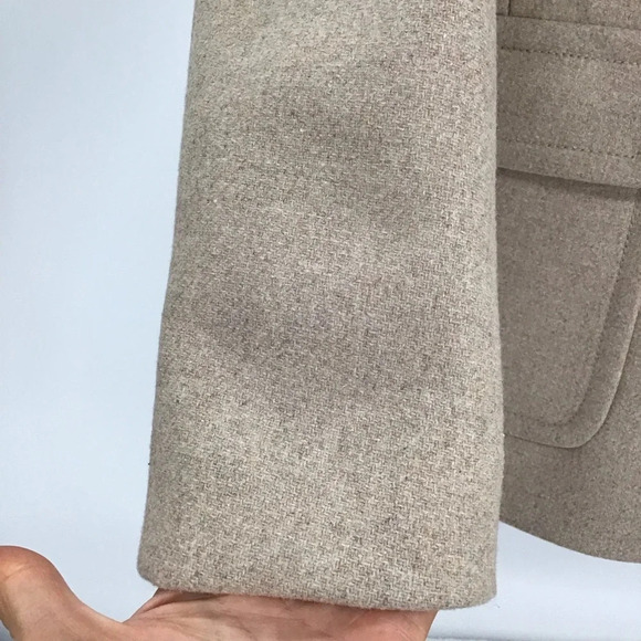 Ann Taylor Wool Blend Pea Coat Career Winter Creme/Tan Size Small Petite - Picture 6 of 11